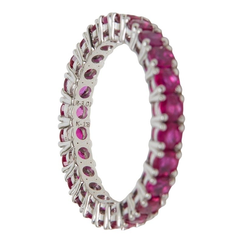 18K White Gold Full Ruby Eternity Ring – alternate view