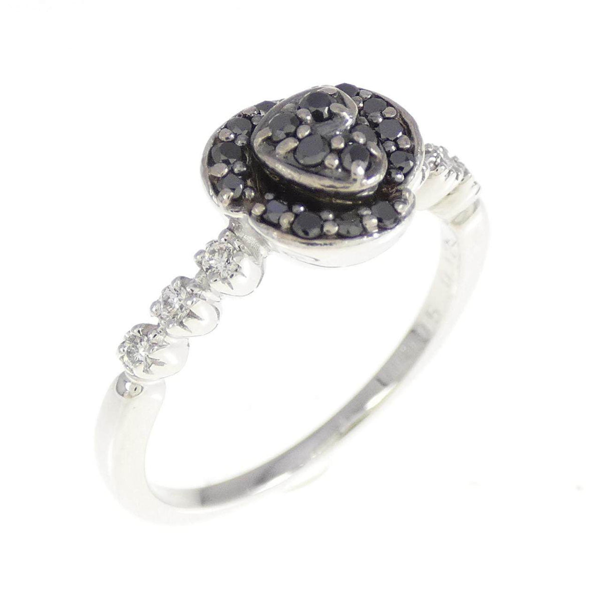Ponte Vecchio 18K White Gold Black Diamond Ring – front view