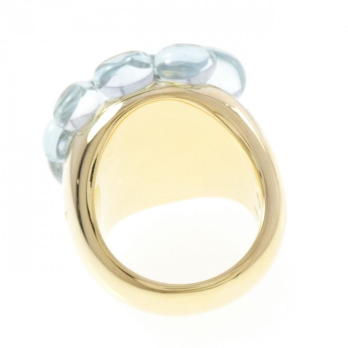Pomellato Molla 18K Yellow Gold Aquamarine Ring – top view