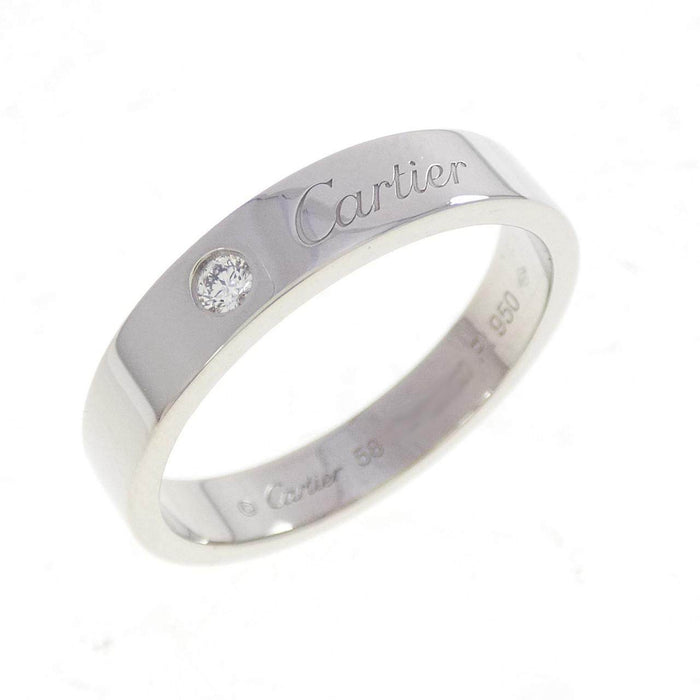 Cartier 1P Platinum Diamond Wedding Ring – front view