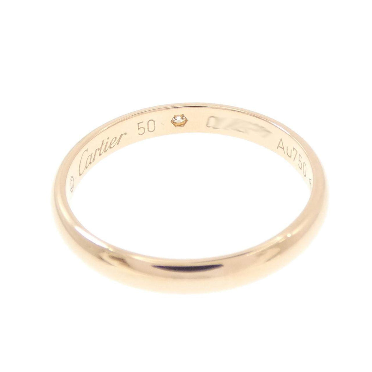 Cartier 18K Rose Gold Diamond Wedding Ring – top view