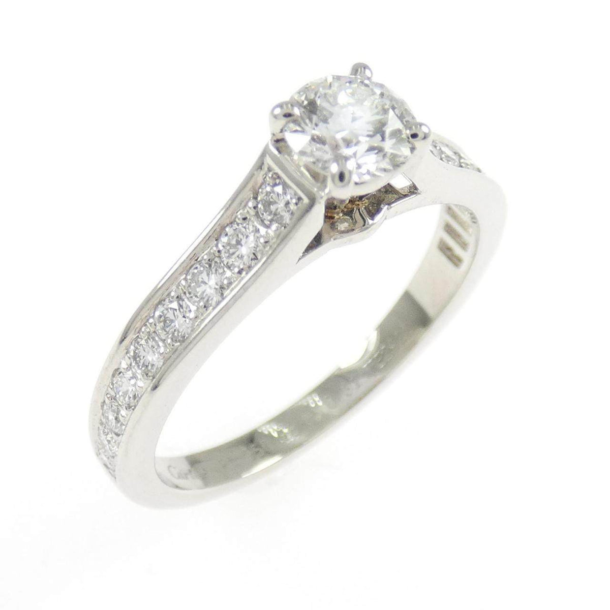 Cartier 1895 Platinum Diamond Solitaire Ring – front view