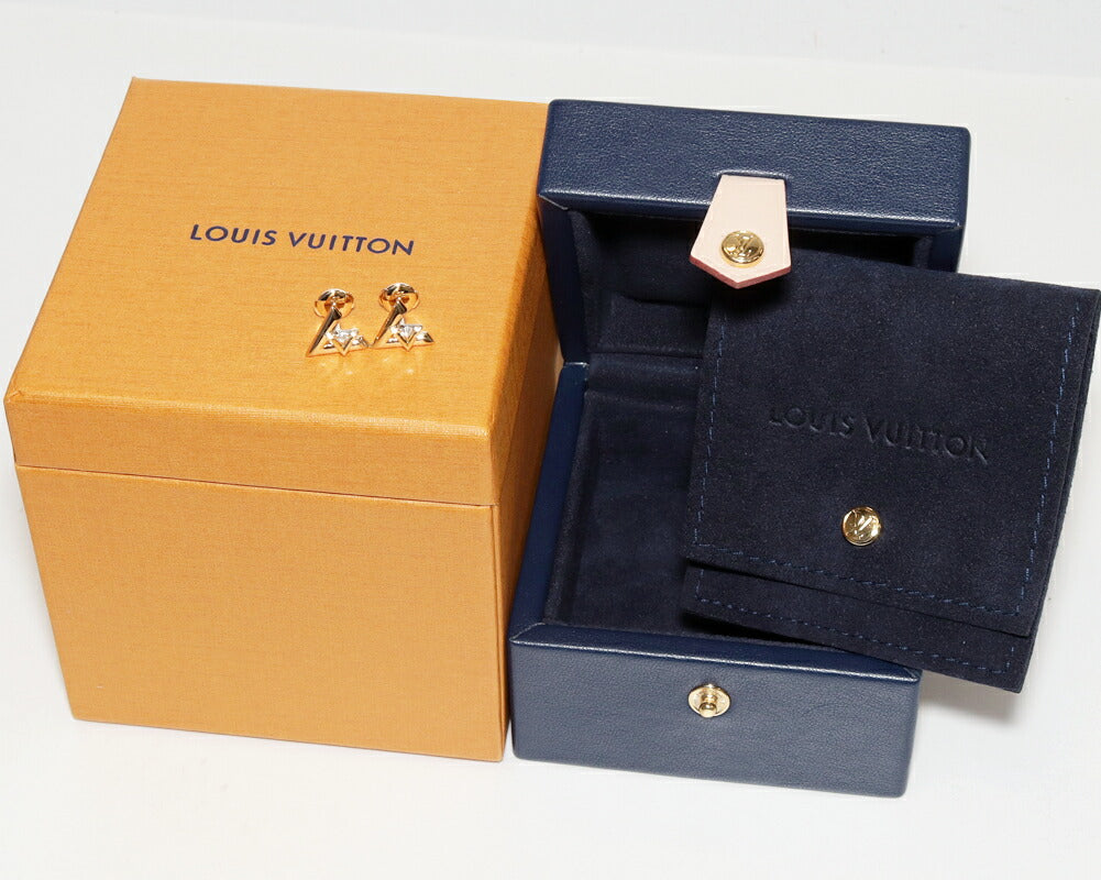 Louis Vuitton LV Volt One 18K Yellow Gold Diamond Earrings – side view