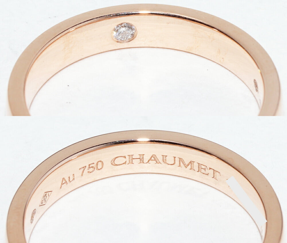 Chaumet Liens Ribbon 18K Rose Gold Diamond Ring – inside band