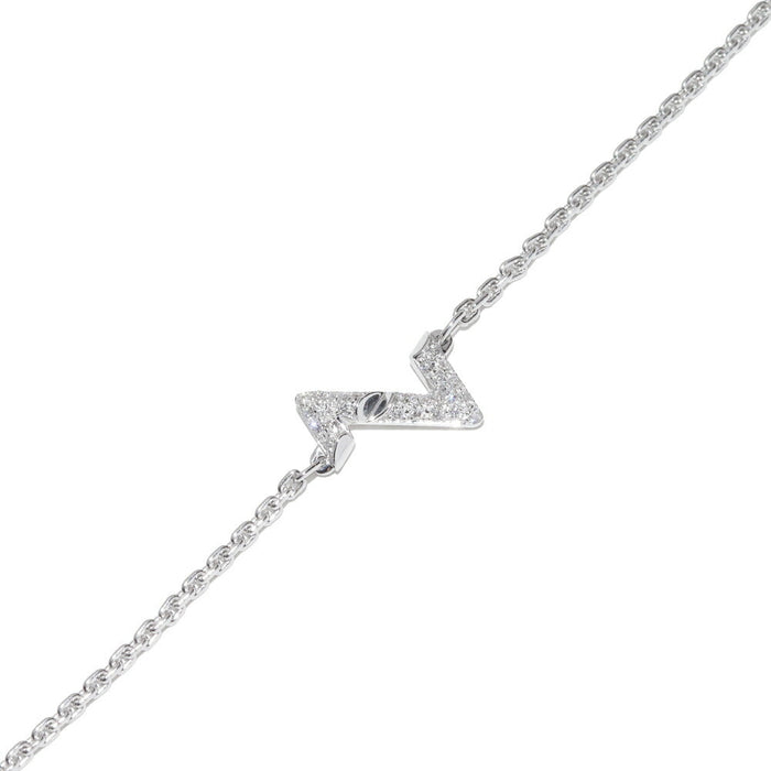 Louis Vuitton LV Volt Upside Down 18K White Gold Diamond Bracelet – front view