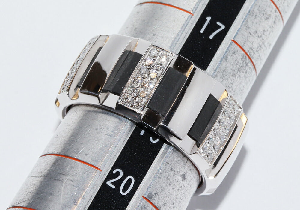 Chaumet Class One Rubber 18K White Gold Diamond Ring – side view