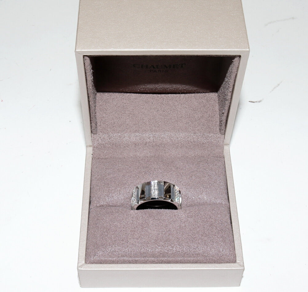 Chaumet Class One Rubber 18K White Gold Diamond Ring – top view