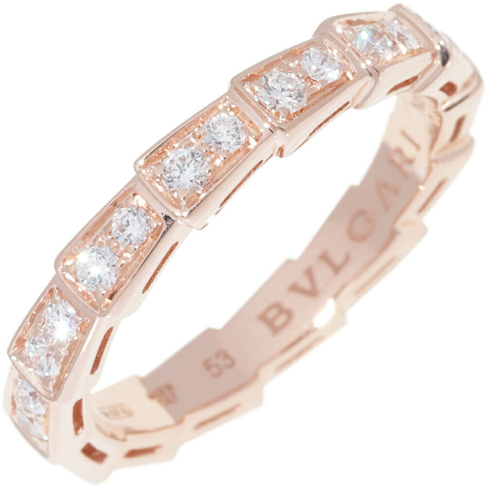 Bulgari Serpenti Viper 18K Rose Gold Diamond Ring – front view