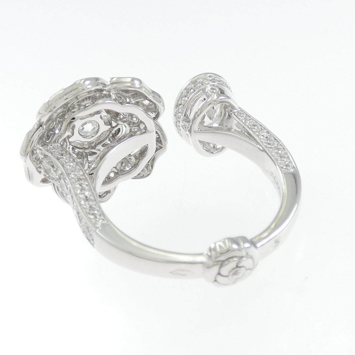 Chanel Camelia 18K White Gold Diamond Ring – top view