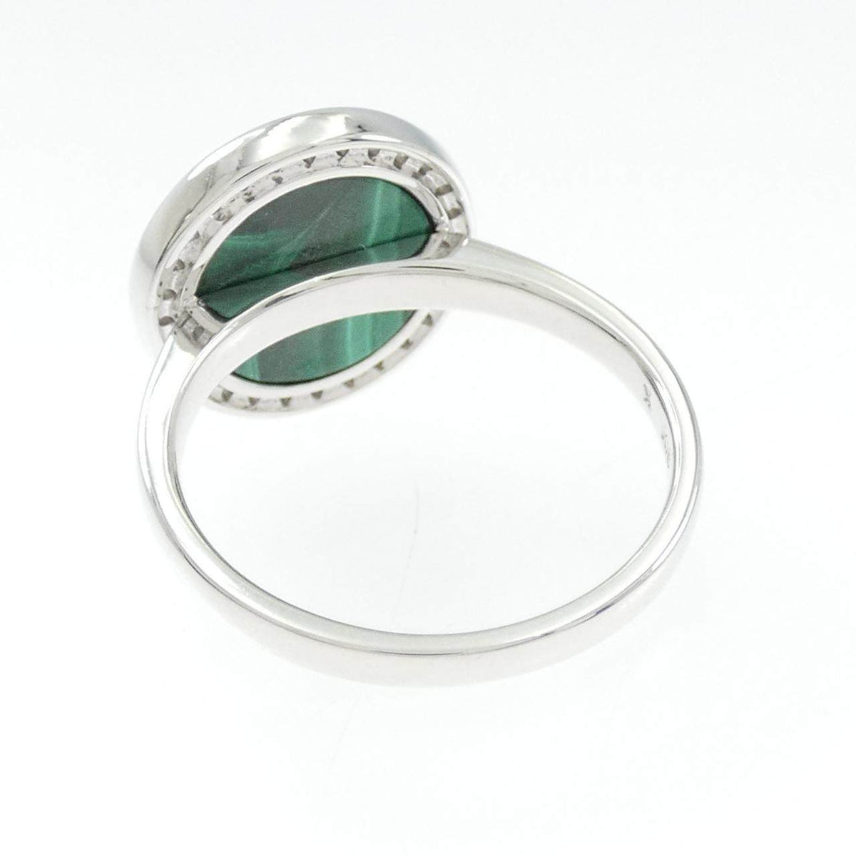 Vendome Aoyama 18K White Gold Diamond Malachite Ring – top view
