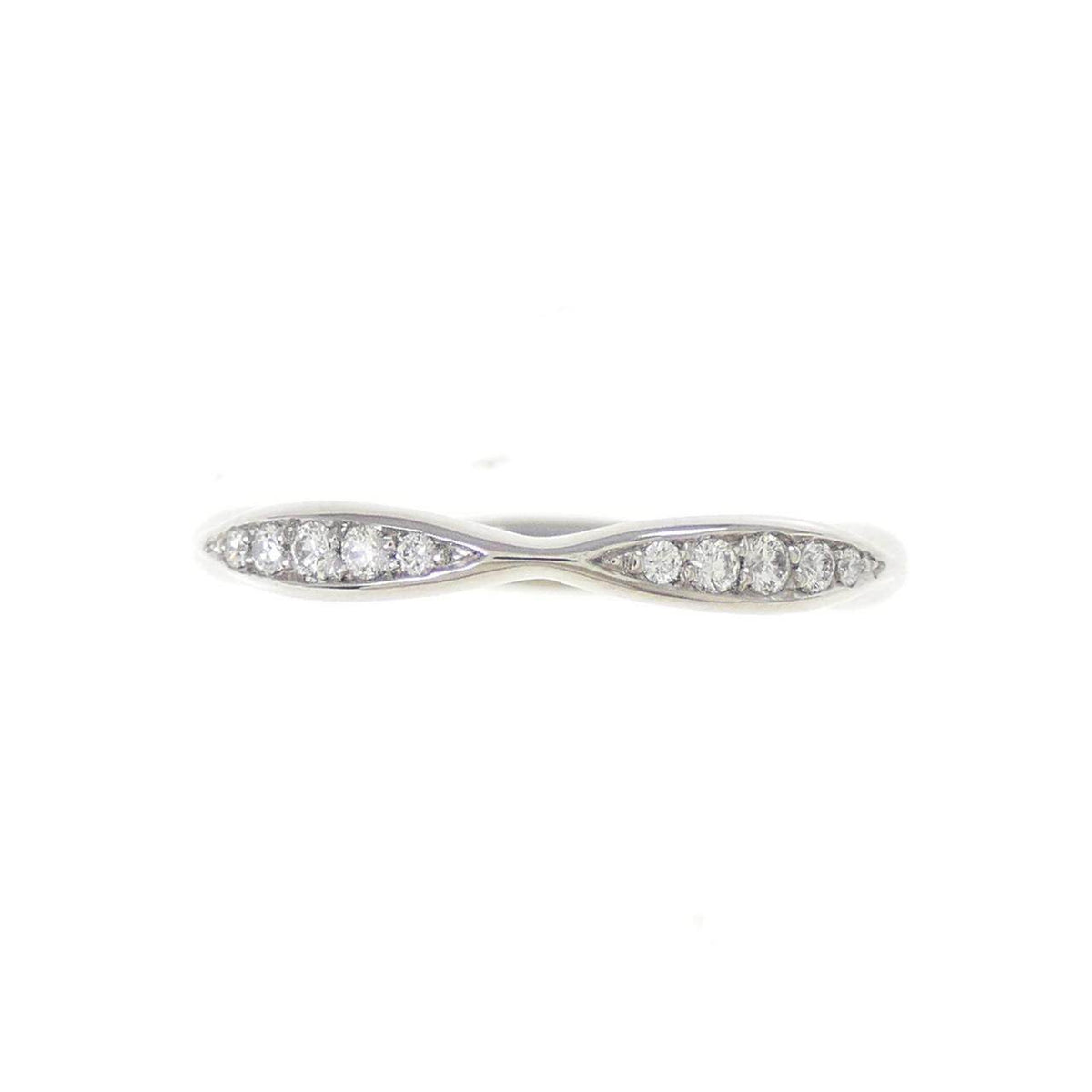 Chanel Camellia Half Platinum Diamond Eternity Ring – side view