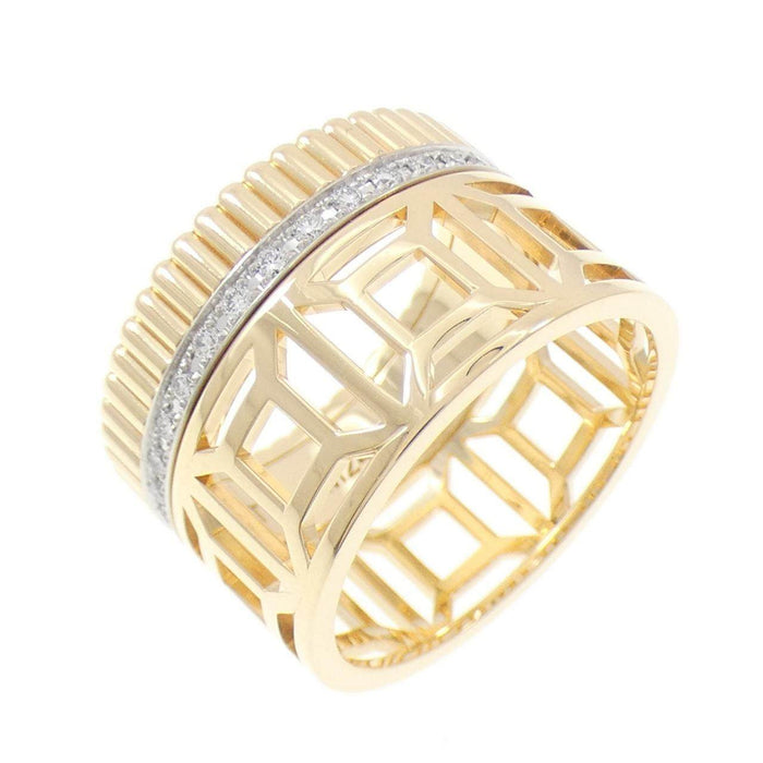 Boucheron Quatre Radiant Openwork 18K Yellow Gold Diamond Ring – front view