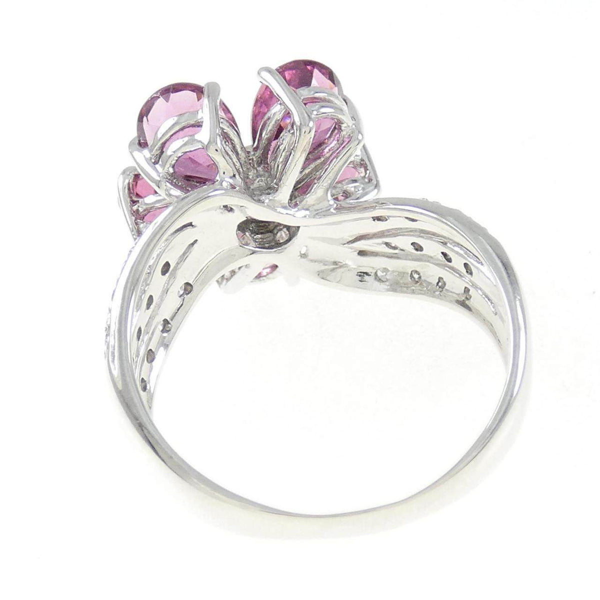 Ponte Vecchio 18K White Gold Tourmaline Diamond Ring – top view
