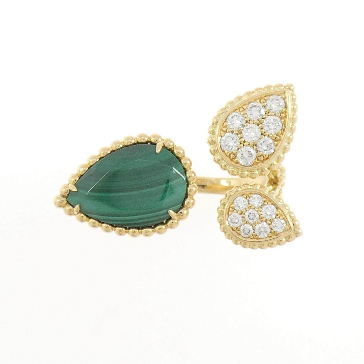 Boucheron Serpent Boheme 18K Yellow Gold Diamond Malachite Ring – side view