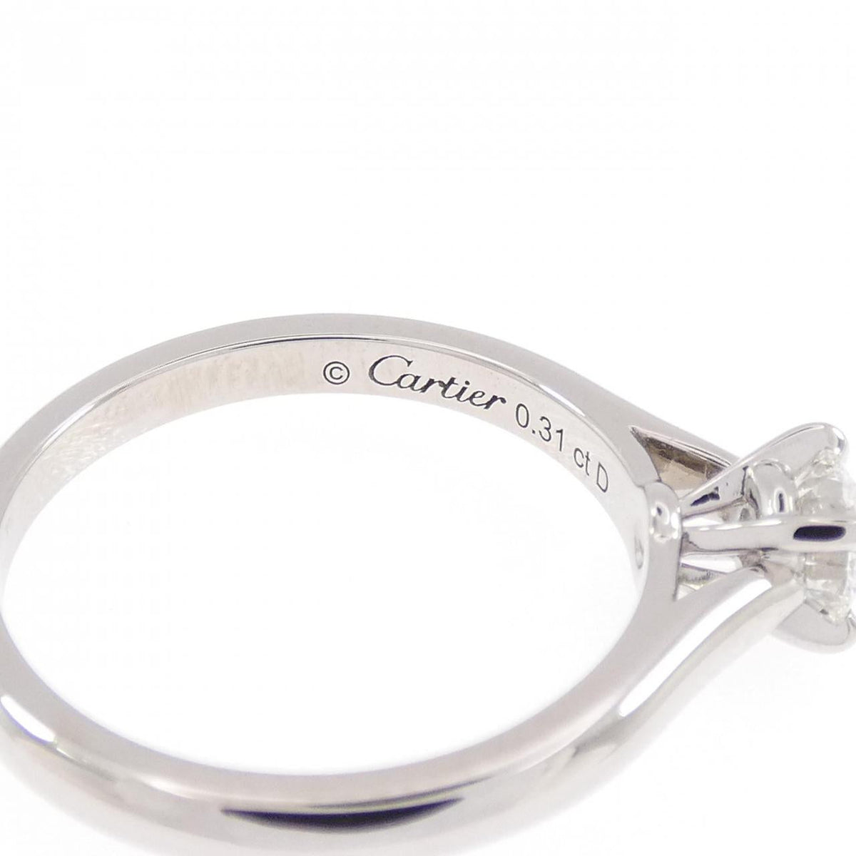 Cartier 1895 Platinum Diamond Solitaire Ring – inside band