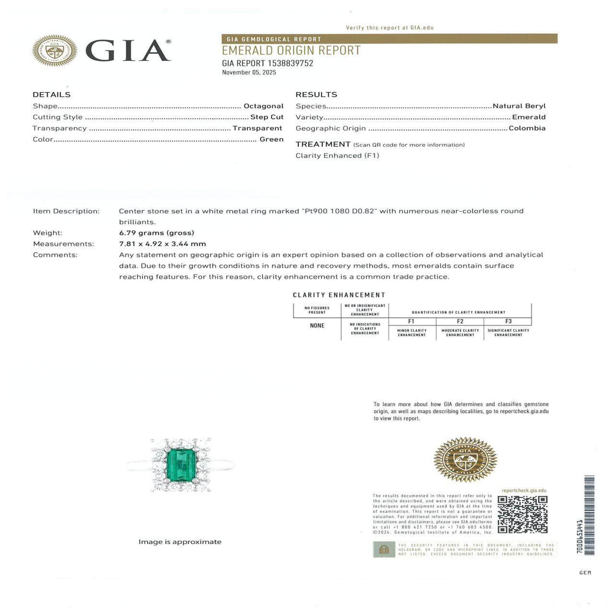 Platinum Diamond Emerald Ring – packaging