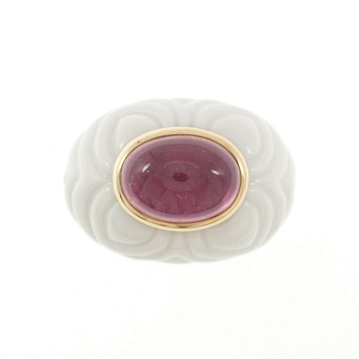 Bulgari Chandra Ceramic 18K Yellow Gold Tourmaline Ring – side view