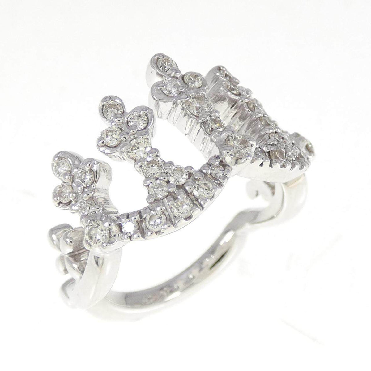 18K White Gold 4C Diamond Ring – front view
