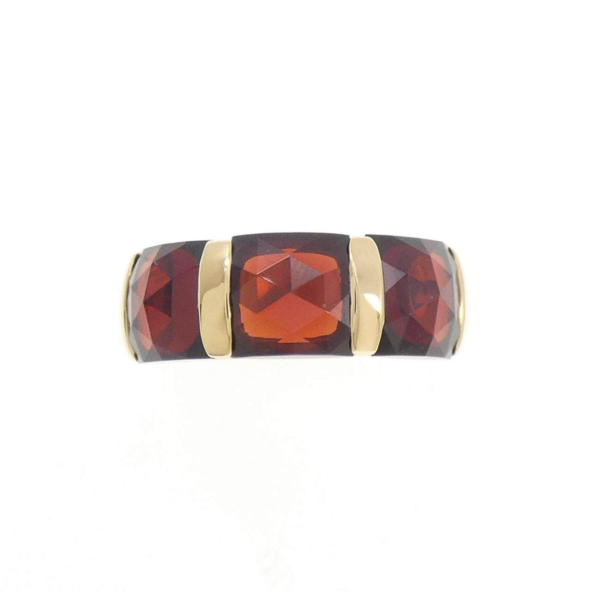Luziada 18K Yellow Gold Garnet Ring – side view