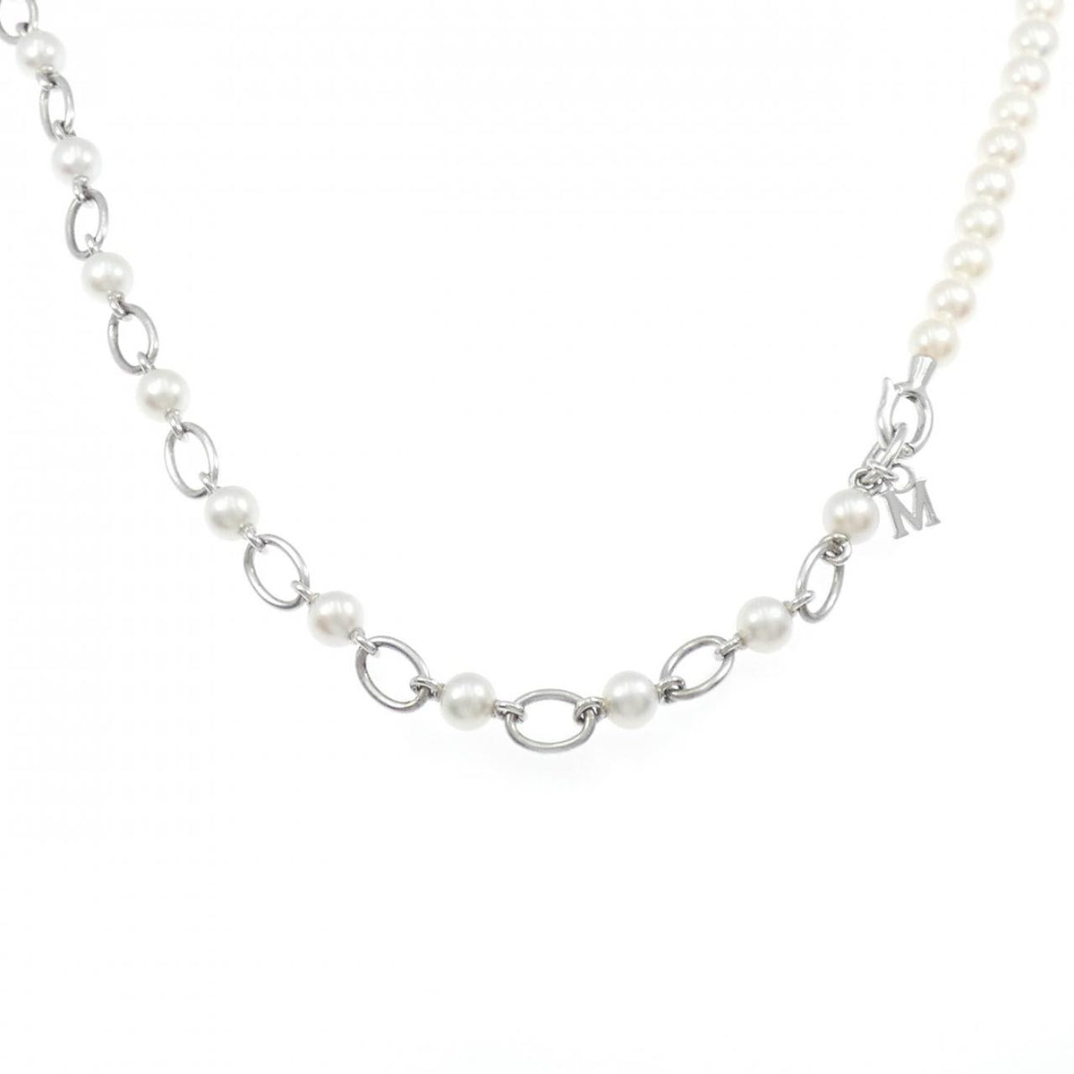 Mikimoto Liberte Sterling Silver Pearl Necklace – front view