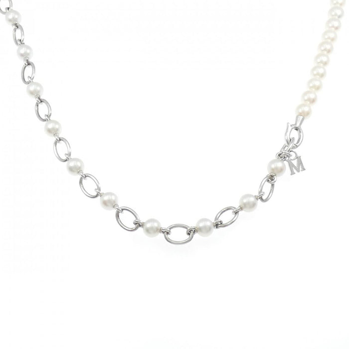 Mikimoto Liberte Sterling Silver Pearl Necklace – front view