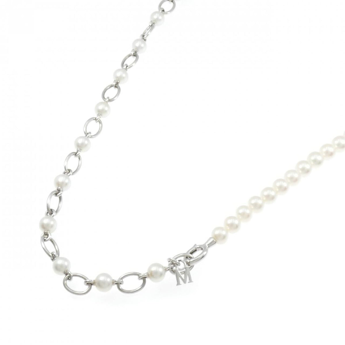 Mikimoto Liberte Sterling Silver Pearl Necklace – pendant detail