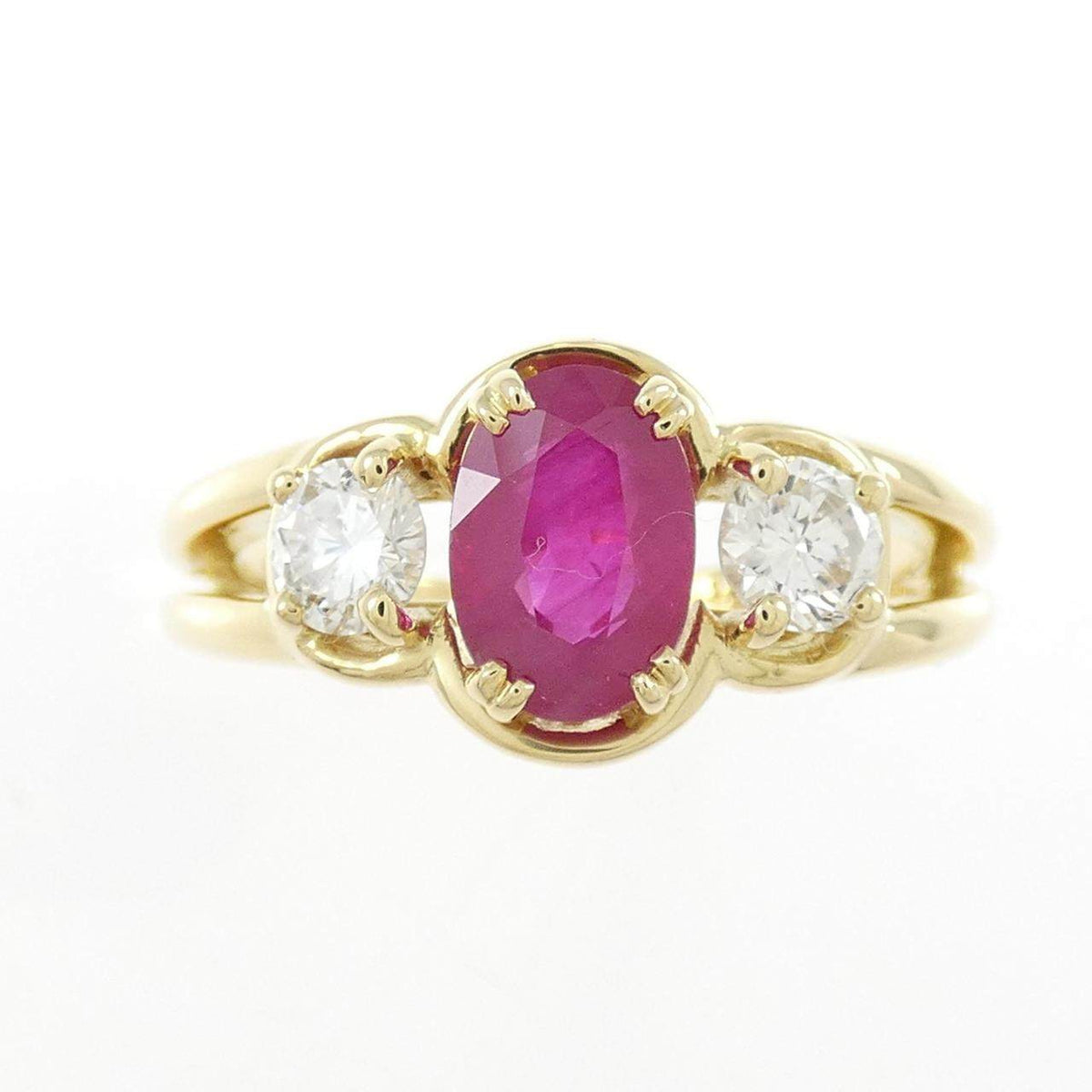 Chaumet Phil D'Amour 18K Yellow Gold Diamond Ruby Ring – side view