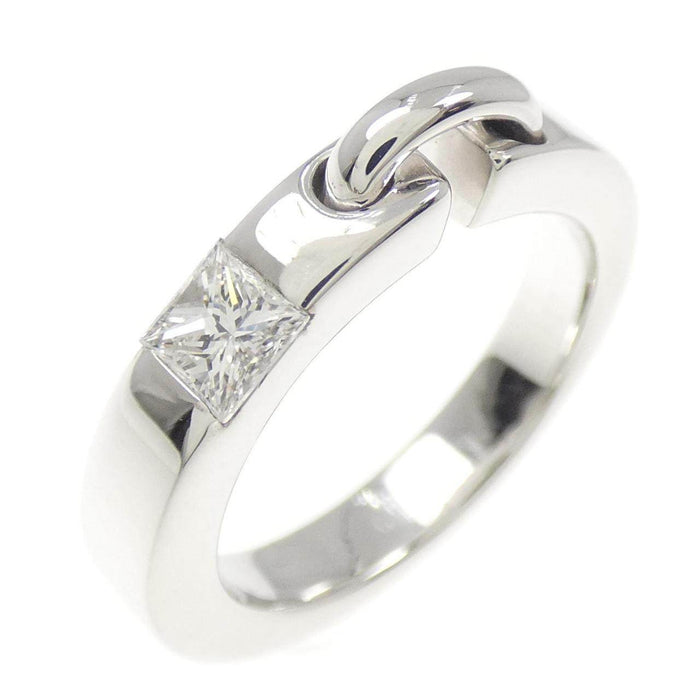 Chaumet Lian Simple Motif Small 18K White Gold Diamond Ring – front view