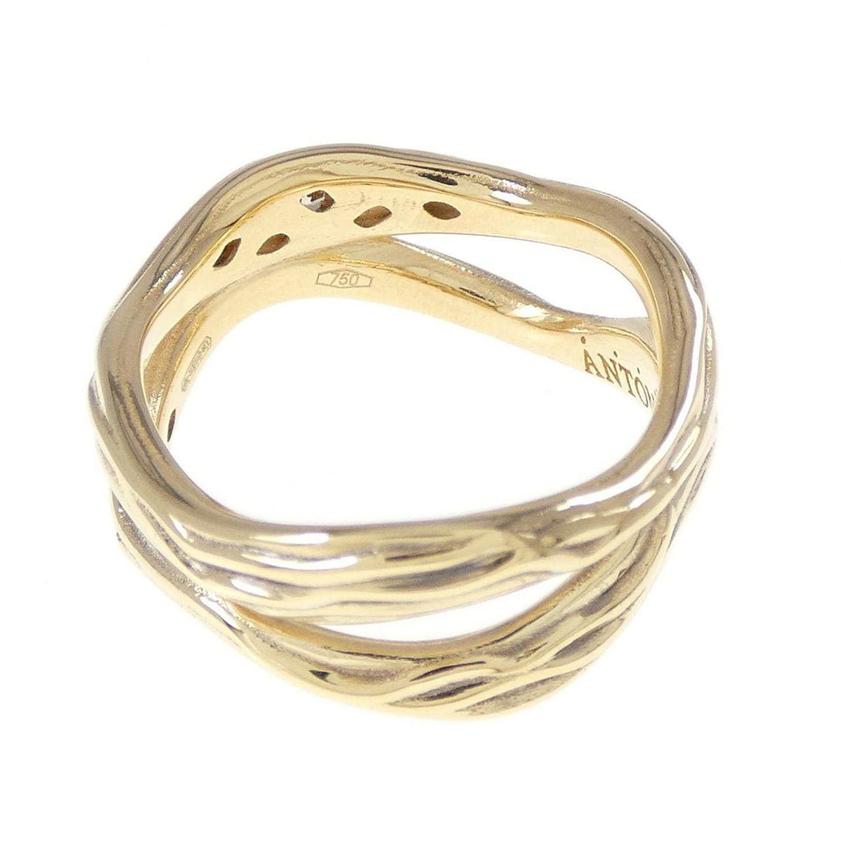 Antonini 18K Yellow Gold Diamond Ring – top view
