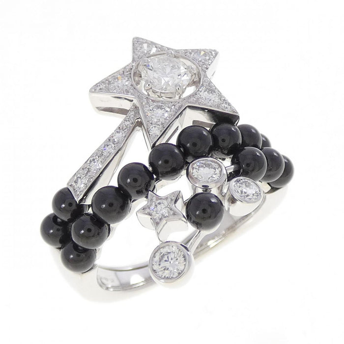 Chanel 18K White Gold Diamond Spinel Ring – front view