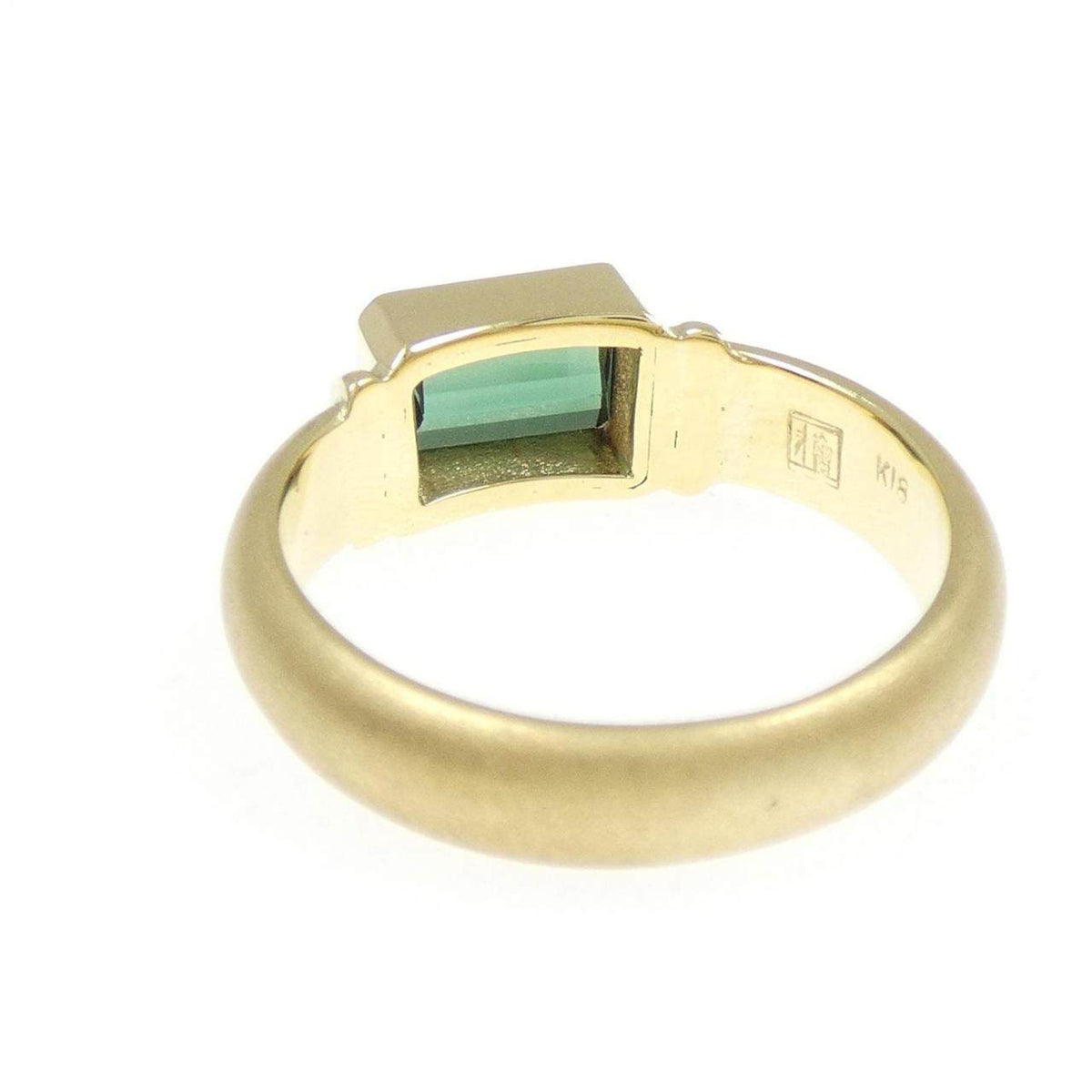 Hisa Kenji 18K Yellow Gold Tourmaline Diamond Ring – top view