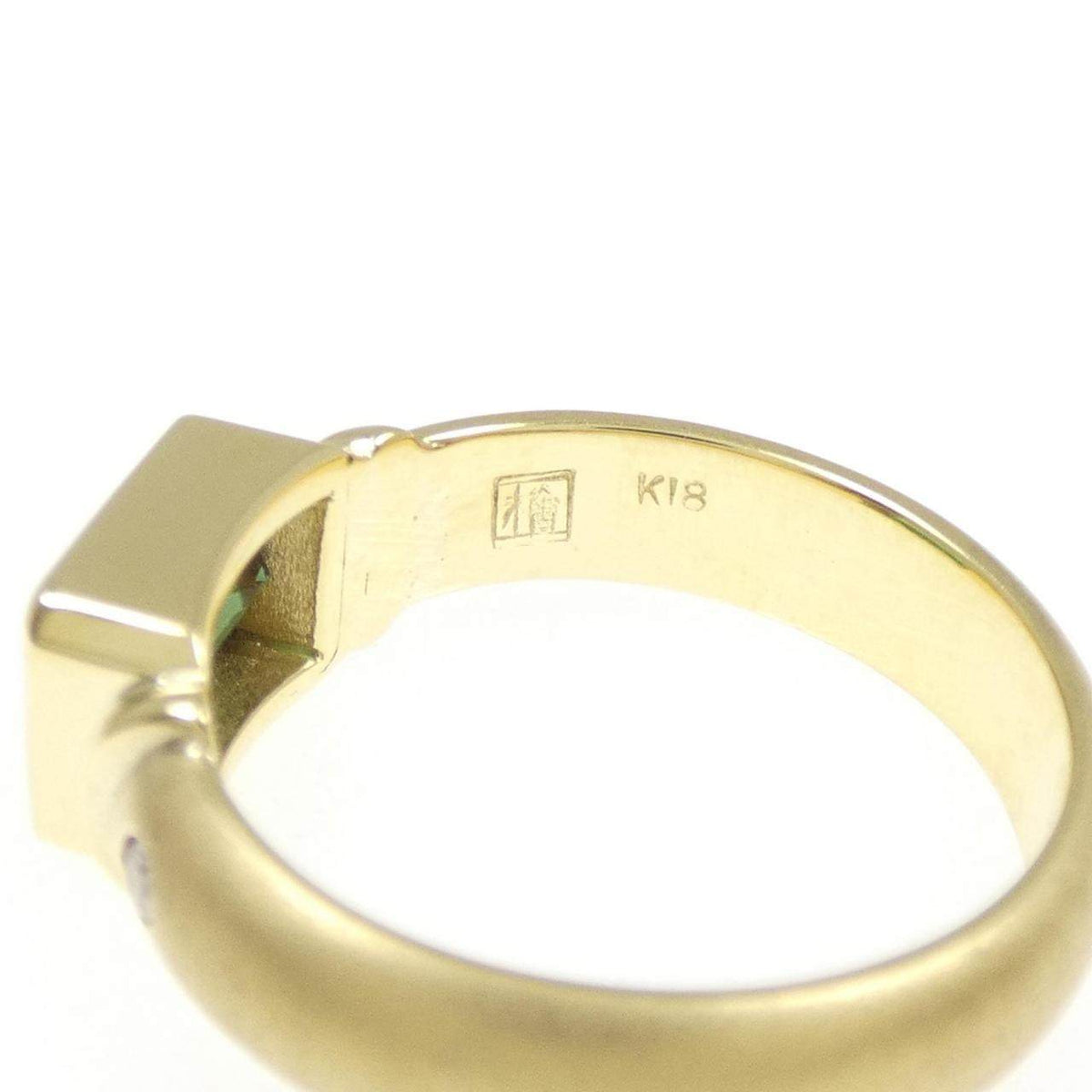 Hisa Kenji 18K Yellow Gold Tourmaline Diamond Ring – inside band