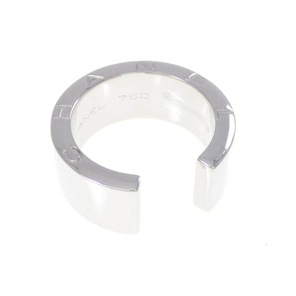 Chanel C Signature Medium 18K White Gold Ring – top view