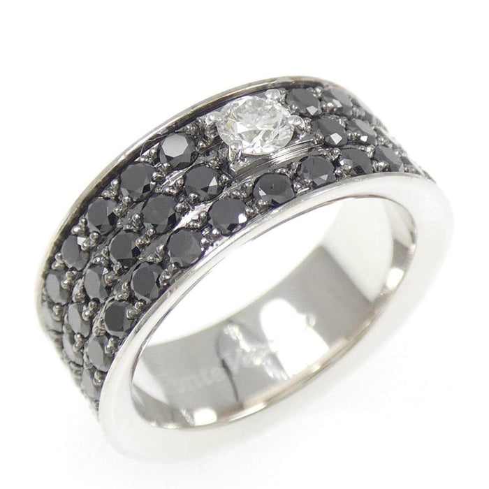 Ponte Vecchio Io E Te Black 18K White Gold Diamond Ring – front view