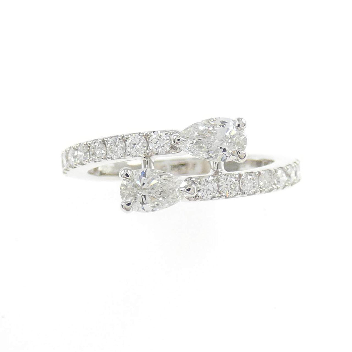 Graff Duet Wraparound 18K White Gold Diamond Ring – side view