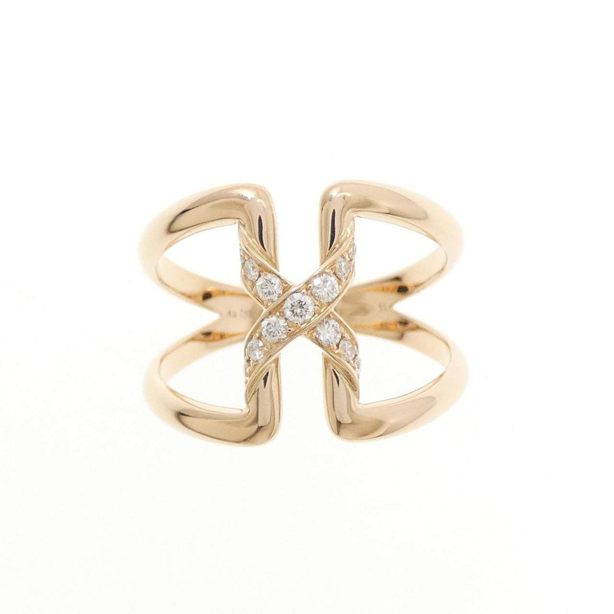 Chaumet Liens Openwork 18K Rose Gold Diamond Ring – side view