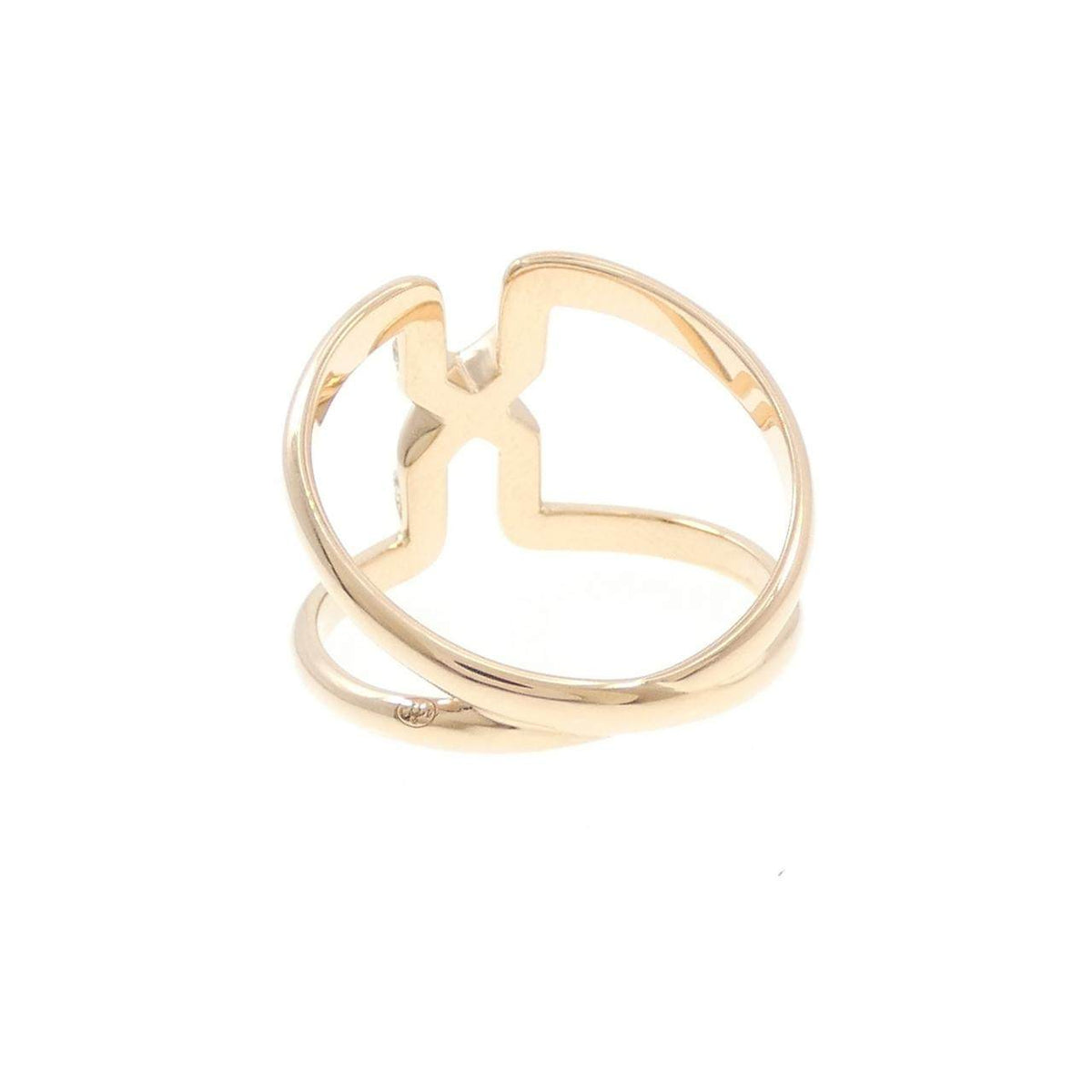 Chaumet Liens Openwork 18K Rose Gold Diamond Ring – top view