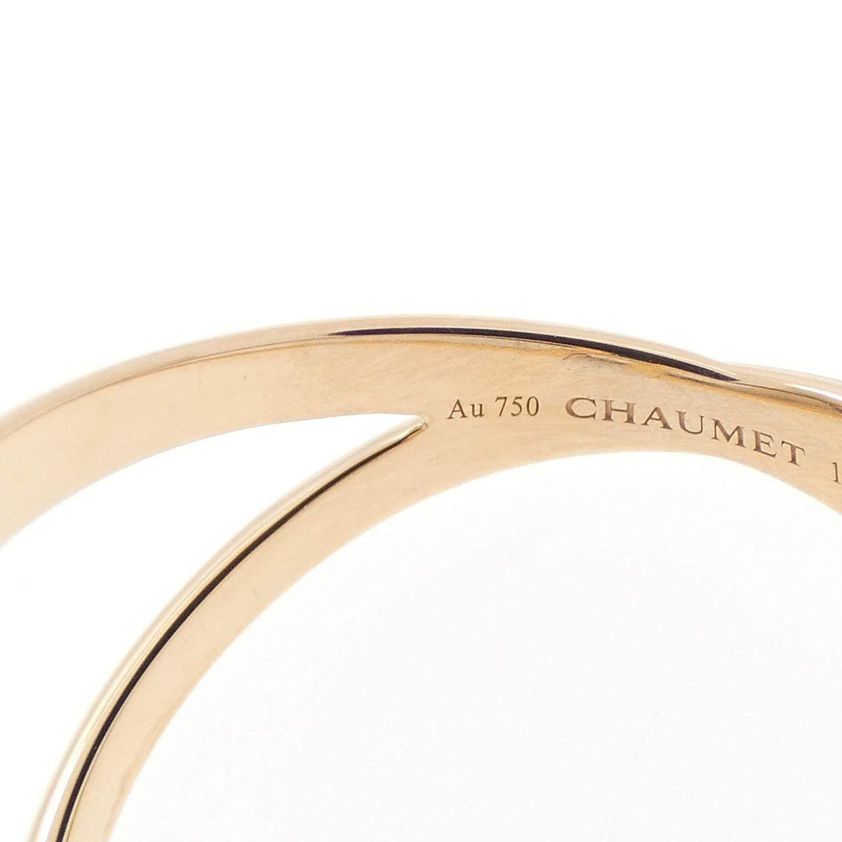 Chaumet Liens Openwork 18K Rose Gold Diamond Ring – inside band