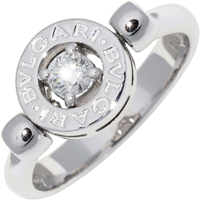 Bulgari BVLGARI BVLGARI Flip 18K White Gold Diamond Ring – front view