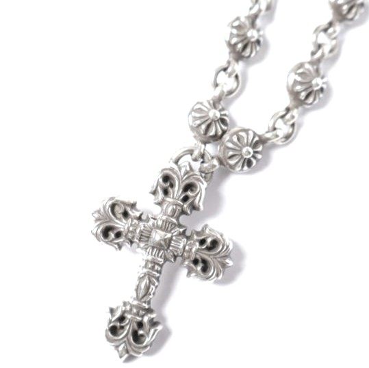 Chrome Hearts Filigree Cross Xsm Cross Ball Chain Sterling Silver Necklace – alternate view