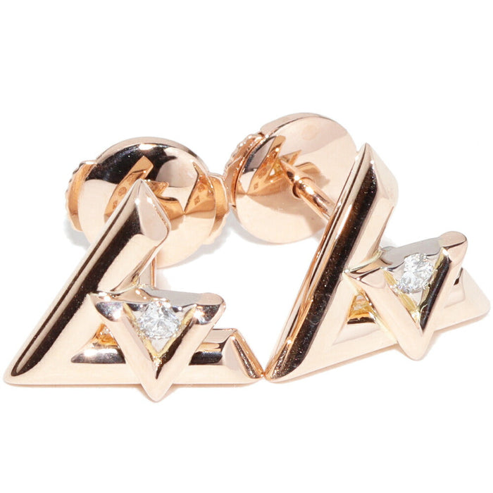 Louis Vuitton LV Volt One 18K Rose Gold Diamond Earrings – front view