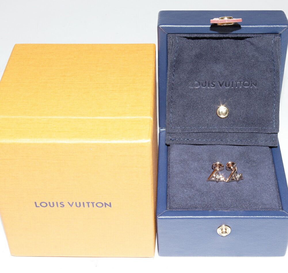 Louis Vuitton LV Volt One 18K Rose Gold Diamond Earrings – side view