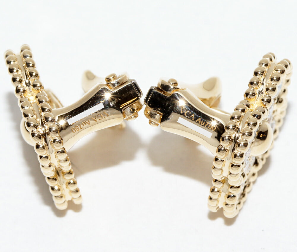 Van Cleef & Arpels Vintage Alhambra 18K Yellow Gold Diamond Earrings – packaging