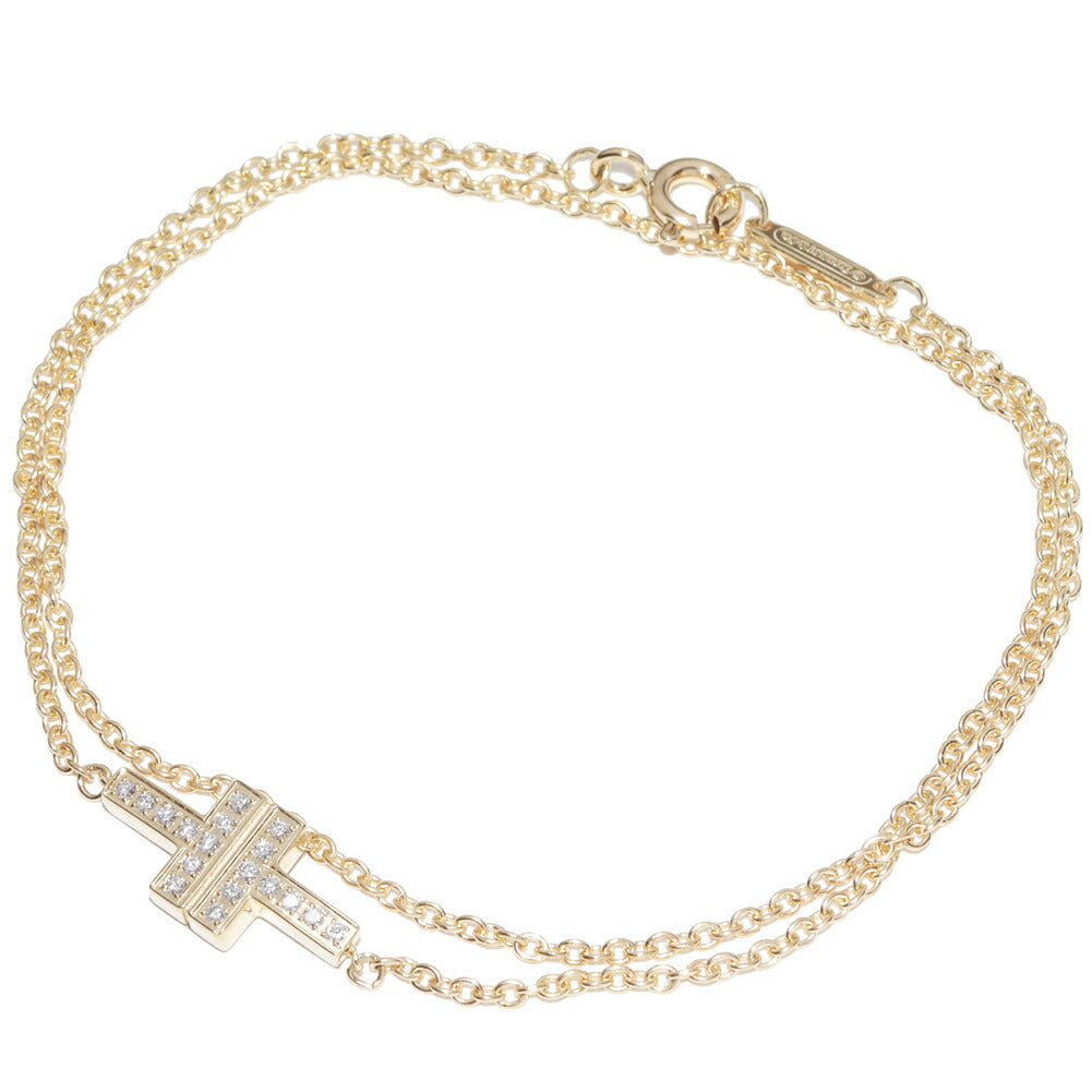 Tiffany & Co. T Two 18K Yellow Gold Diamond Bracelet – front view