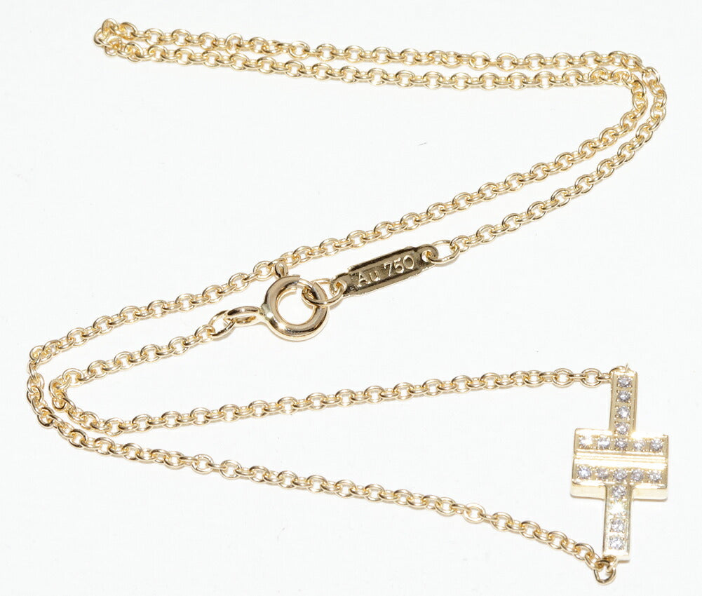 Tiffany & Co. T Two 18K Yellow Gold Diamond Bracelet – side view
