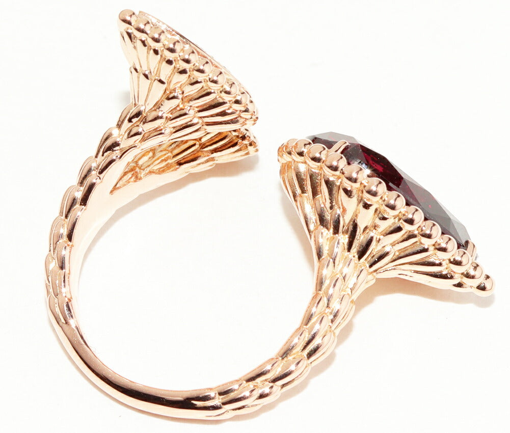 Boucheron Serpent Boheme Rhodolite 18K Rose Gold Diamond Garnet Ring – inside band
