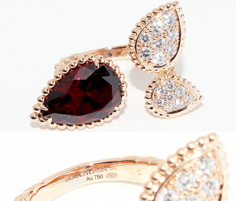 Boucheron Serpent Boheme Rhodolite 18K Rose Gold Diamond Garnet Ring – packaging