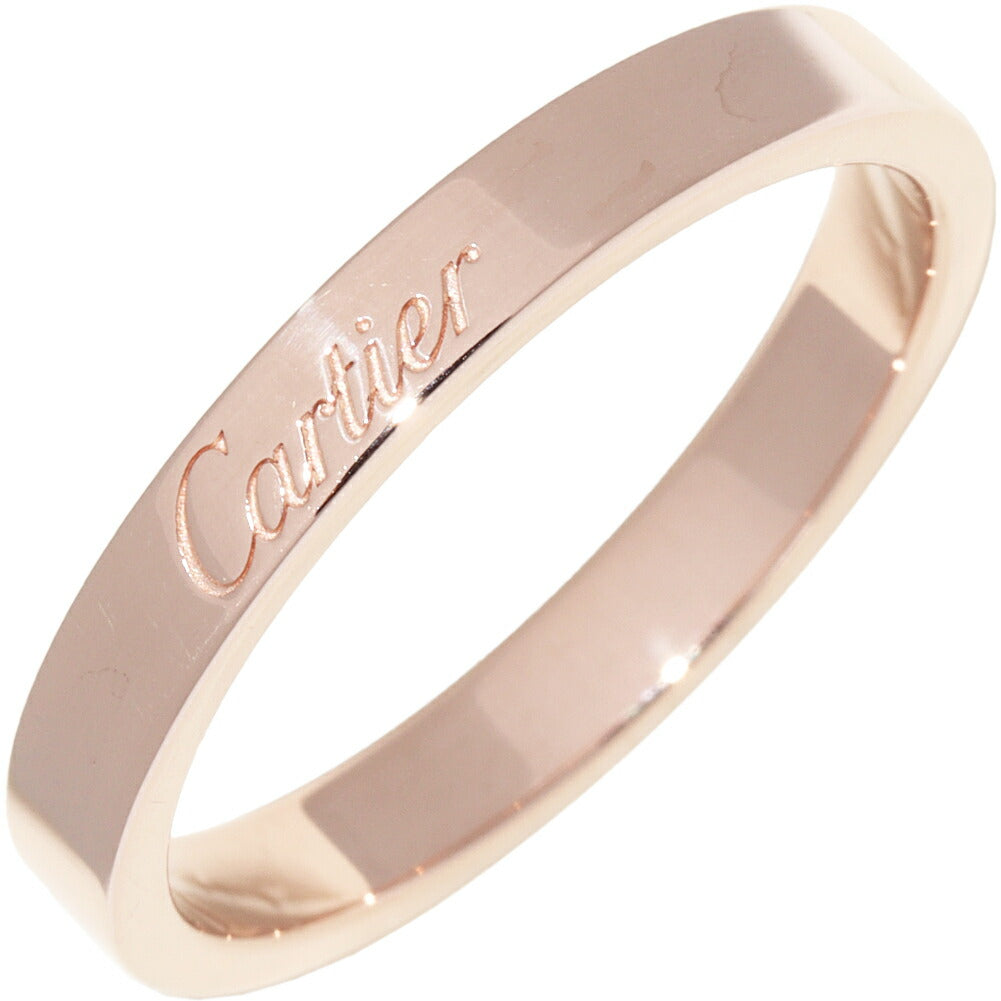 Cartier C De Cartier Engraved 18K Rose Gold Ring – front view
