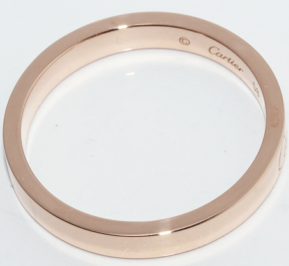 Cartier C De Cartier Engraved 18K Rose Gold Ring – top view