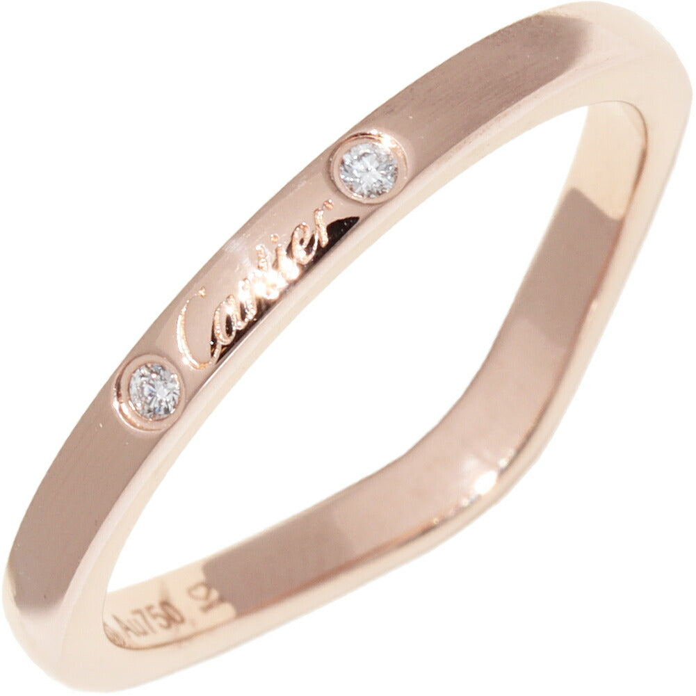 Cartier Ballerine Curve 18K Rose Gold Diamond Ring – front view